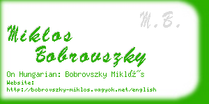 miklos bobrovszky business card